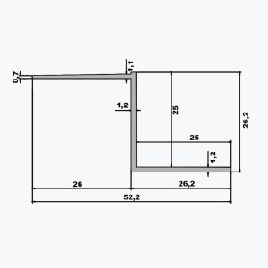 TEMPOLISTEL® B106 Profilé joint creux pour plaque de plâtre BA 25 - Image 2