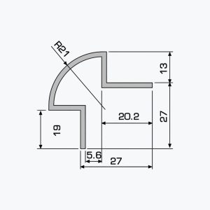 TEMPOLISTEL® A109 Profilé protège angle arrondi pour cloison - Image 2