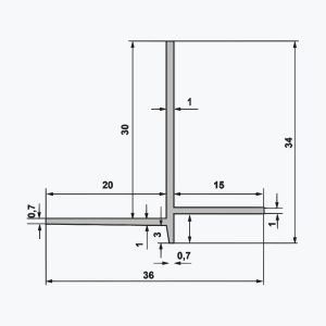 TEMPOLISTEL® B101 Profilé de transition décaissé à enduire pour jonction faux plafond plaque de plâtre et démontable - Image 2