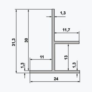 TEMPOLISTEL® B104 Profilé de transition pour jonction faux plafond plaque de plâtre et démontable - Image 2