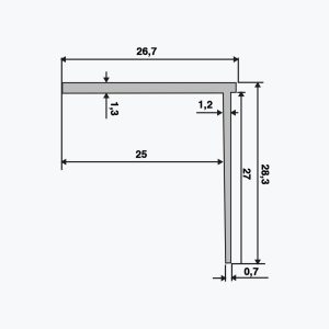 TEMPOLISTEL® B107 Profilé d’arrêt plaque de plâtre BA25 - Image 2