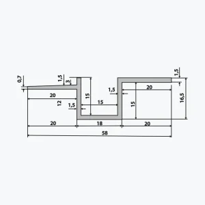 TEMPOLISTEL® B110 Profilé de transition pour faux-plafond plaque de plâtre et démontable - Image 2