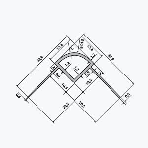 TEMPOLISTEL® B113 Profilé protège angle arrondi pour cloison - Image 2
