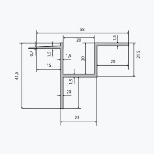 TEMPOLISTEL® B115 Profilé de transition pour faux-plafond plaque de plâtre et démontable - Image 2