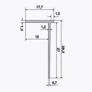 TEMPOLISTEL® B119 Profilé d’arrêt cloison BA15 - Image 2